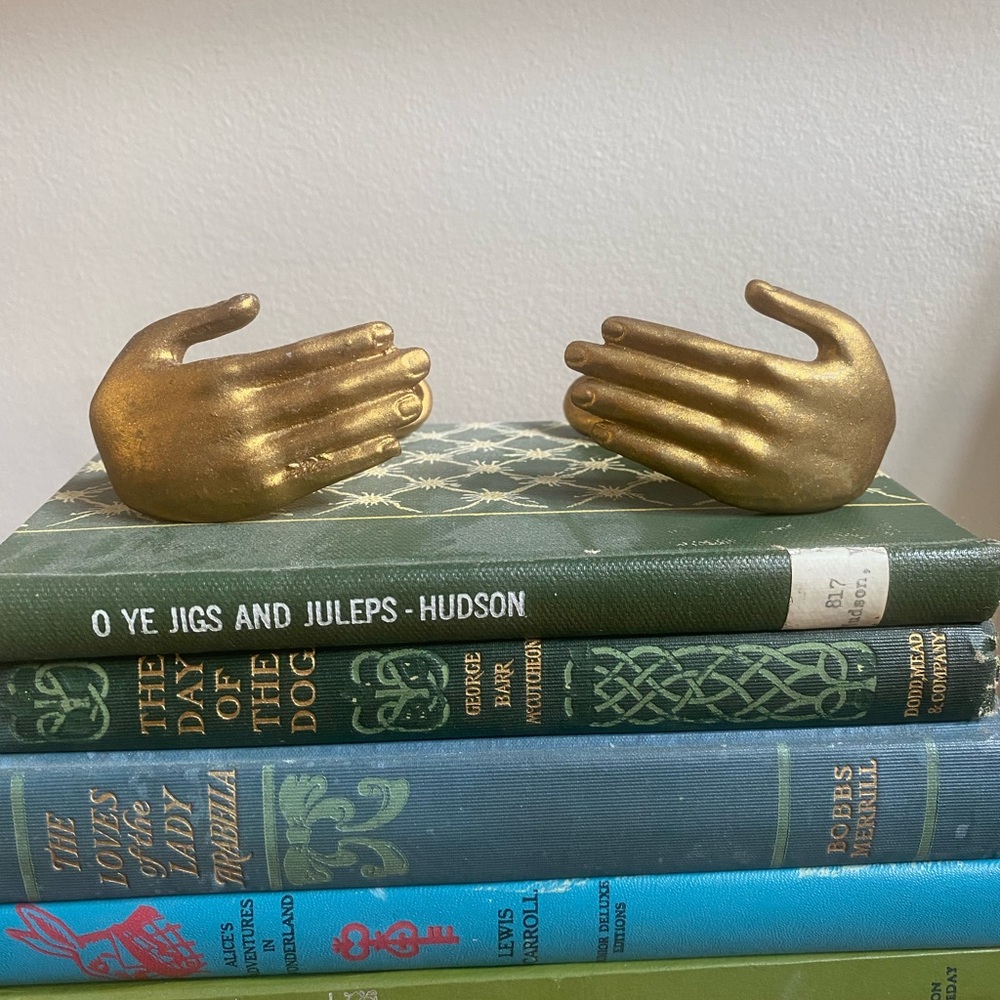 Gold Hand Bookends